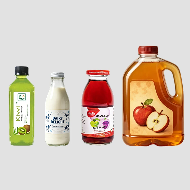 Bebidas y jugos de frutas mezclados embotellados